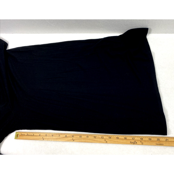 Chicos Wide‎ Leg Pants Womens Medium Black Knit Slacks Pull On Comfy - Picture 7 of 7